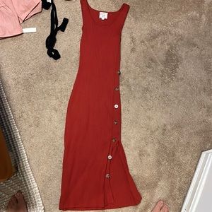 Burnt orange midi sweater dress